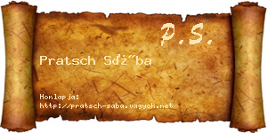 Pratsch Sába névjegykártya
